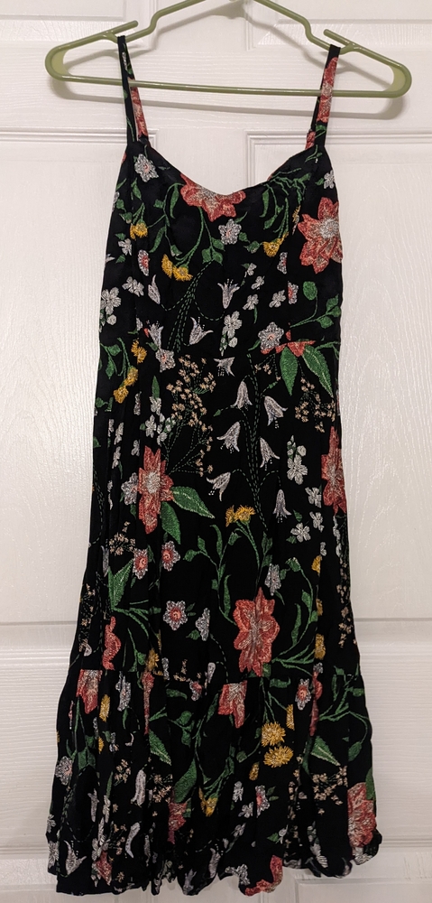 Old Navy Skater Dress, black floral print, Size M